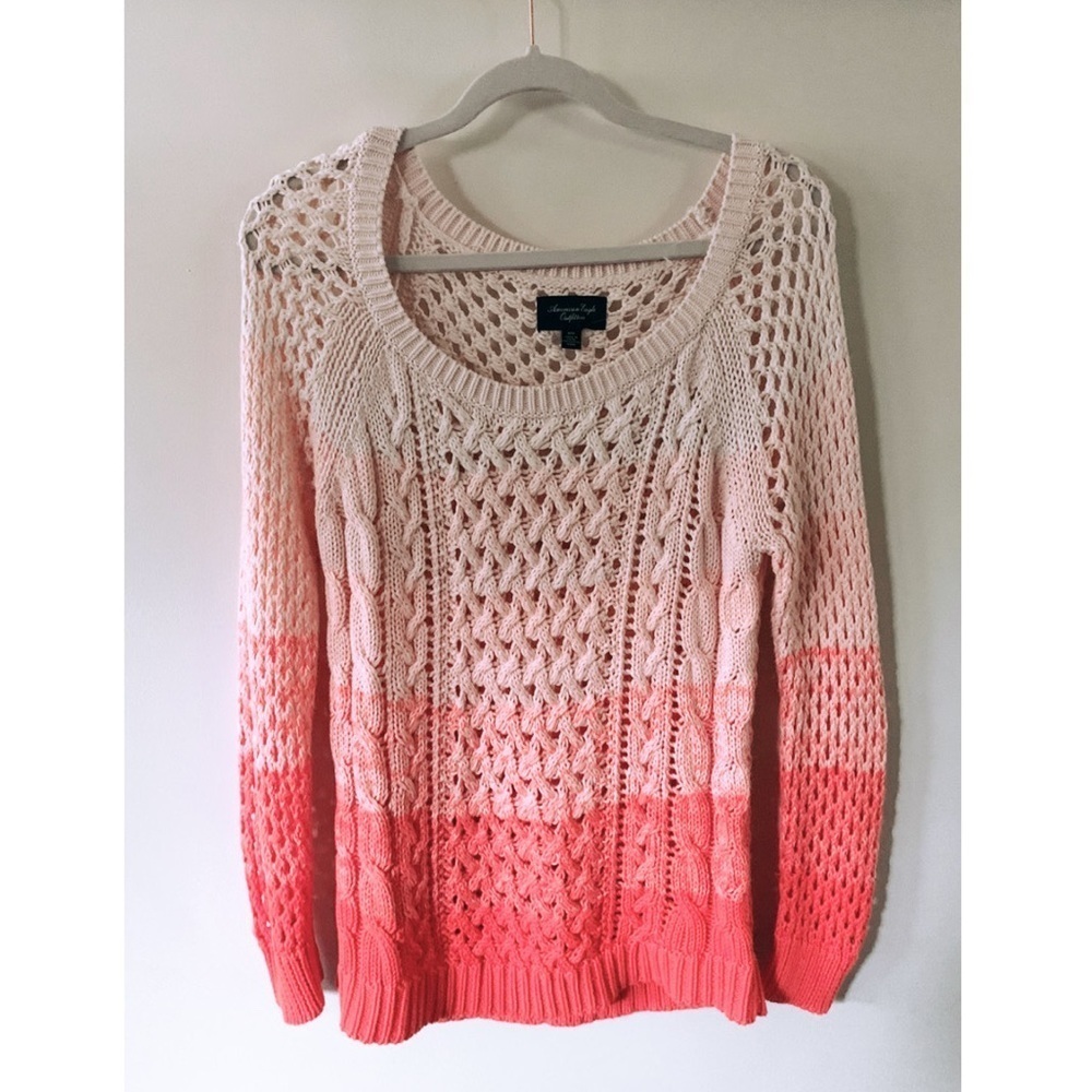 American Eagle pink ombré sweater size M